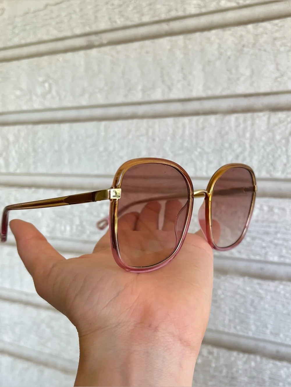 CHLOE Pink Yellow Gold Tortoise Oversized Sunglasses CH0031S